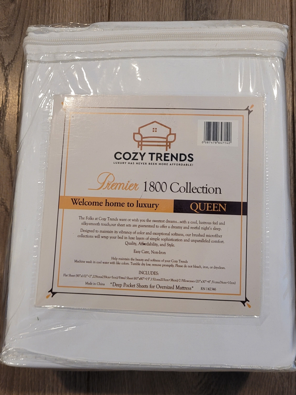 Premier 1800 Collection Queen White Deep Pocket Sheet Set